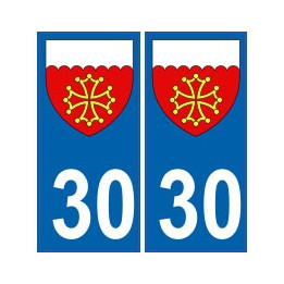 30 Gard autocollant plaque blason armoiries stickers département