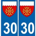 30 Gard adesivo piastra stemma coat of arms adesivi dipartimento