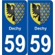 59 Dechy blason autocollant plaque stickers ville