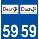 59 Dechy logo autocollant plaque stickers ville