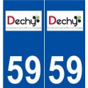 59 Dechy logo autocollant plaque stickers ville