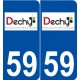 59 Dechy logo autocollant plaque stickers ville