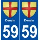 59 Denain blason autocollant plaque stickers ville