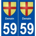 59 Denain blason autocollant plaque stickers ville