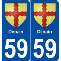 59 Denain blason autocollant plaque stickers ville