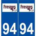 94 Fresnes logo autocollant plaque stickers ville