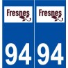 94 Fresnes logo autocollant plaque stickers ville