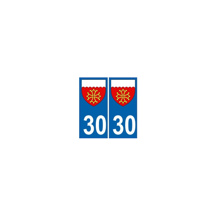 30 Gard autocollant plaque blason armoiries stickers département