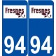 94 Fresnes logo autocollant plaque stickers ville