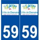 59 Denain logo autocollant plaque stickers ville