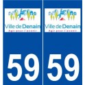 59 Denain logo autocollant plaque stickers ville