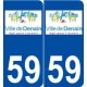 59 Denain logo autocollant plaque stickers ville