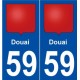 59 Douai blason autocollant plaque stickers ville