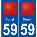 59 Douai blason autocollant plaque stickers ville