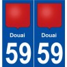 59 Douai blason autocollant plaque stickers ville