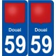 59 Douai blason autocollant plaque stickers ville