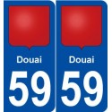 59 Douai blason autocollant plaque stickers ville