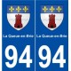 94 La Queue-en-Brie blason autocollant plaque stickers ville