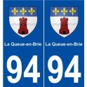 94 La Queue-en-Brie blason autocollant plaque stickers ville