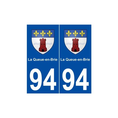 94 La Queue-en-Brie blason autocollant plaque stickers ville