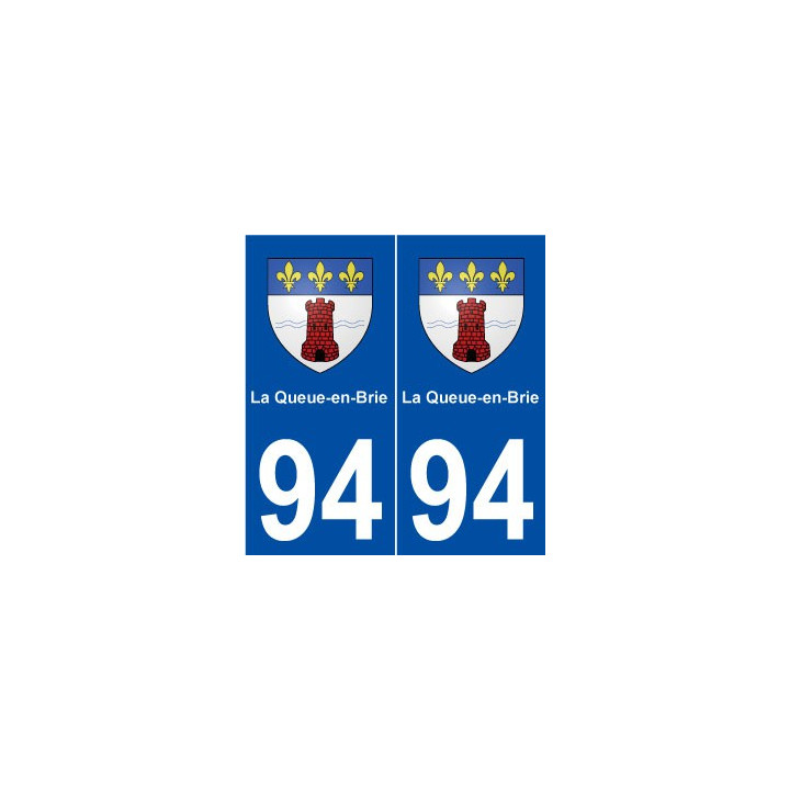 94 La Queue-en-Brie blason autocollant plaque stickers ville