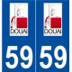 59 Douai logo autocollant plaque stickers ville