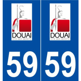 59 Douai logo autocollant plaque stickers ville