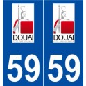59 Douai logo autocollant plaque stickers ville