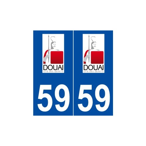 59 Douai logo autocollant plaque stickers ville