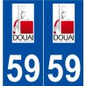 59 Douai logo autocollant plaque stickers ville