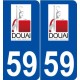 59 Douai logo autocollant plaque stickers ville