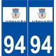 94 La Queue-en-Brie logo autocollant plaque stickers ville