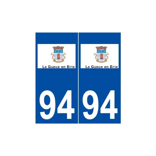 94 La Queue-en-Brie logo autocollant plaque stickers ville