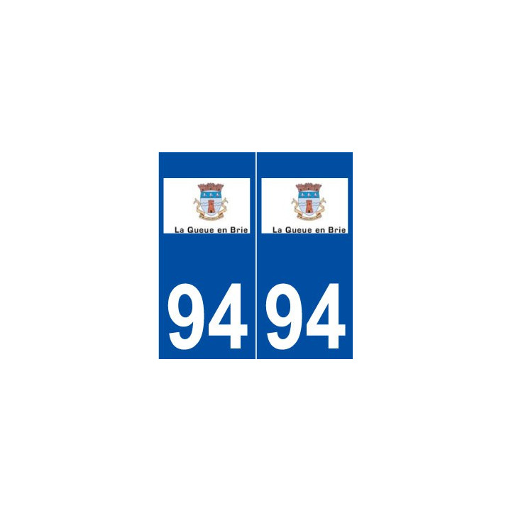 94 La Queue-en-Brie logo autocollant plaque stickers ville