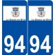 94 La Queue-en-Brie logo autocollant plaque stickers ville