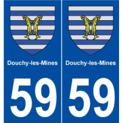59 Douchy-les-Mines blason autocollant plaque stickers ville