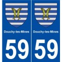 59 Douchy-les-Mines blason autocollant plaque stickers ville