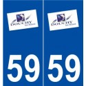 59 Douchy-les-Mines logo autocollant plaque stickers ville