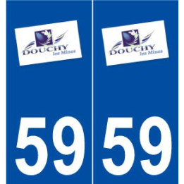 59 Douchy-les-Mines logo autocollant plaque stickers ville
