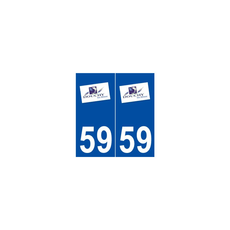 59 Douchy-les-Mines logo autocollant plaque stickers ville