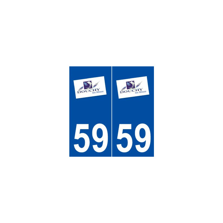 59 Douchy-les-Mines logo autocollant plaque stickers ville
