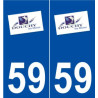 59 Douchy-les-Mines logo autocollant plaque stickers ville