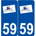59 Douchy-les-Mines logo autocollant plaque stickers ville