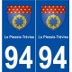 94 Le Plessis-Trévise blason autocollant plaque stickers ville