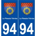 94 Le Plessis-Trévise blason autocollant plaque stickers ville