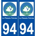 94 Le Plessis-Trévise logo autocollant plaque stickers ville