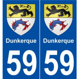 59 Dunkerque blason autocollant plaque stickers ville