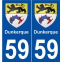 59 Dunkerque blason autocollant plaque stickers ville