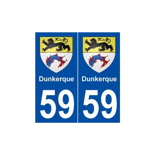 59 Dunkerque blason autocollant plaque stickers ville