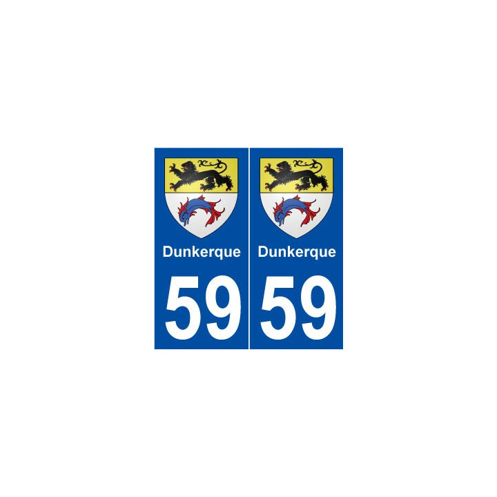 59 Dunkerque blason autocollant plaque stickers ville